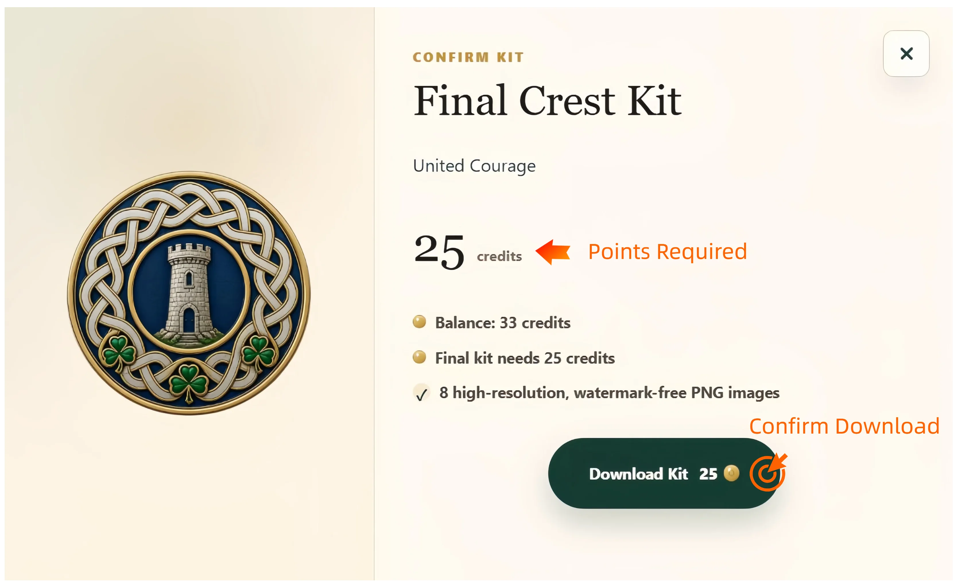 Review the family crest kit delivery files | Emblecraft