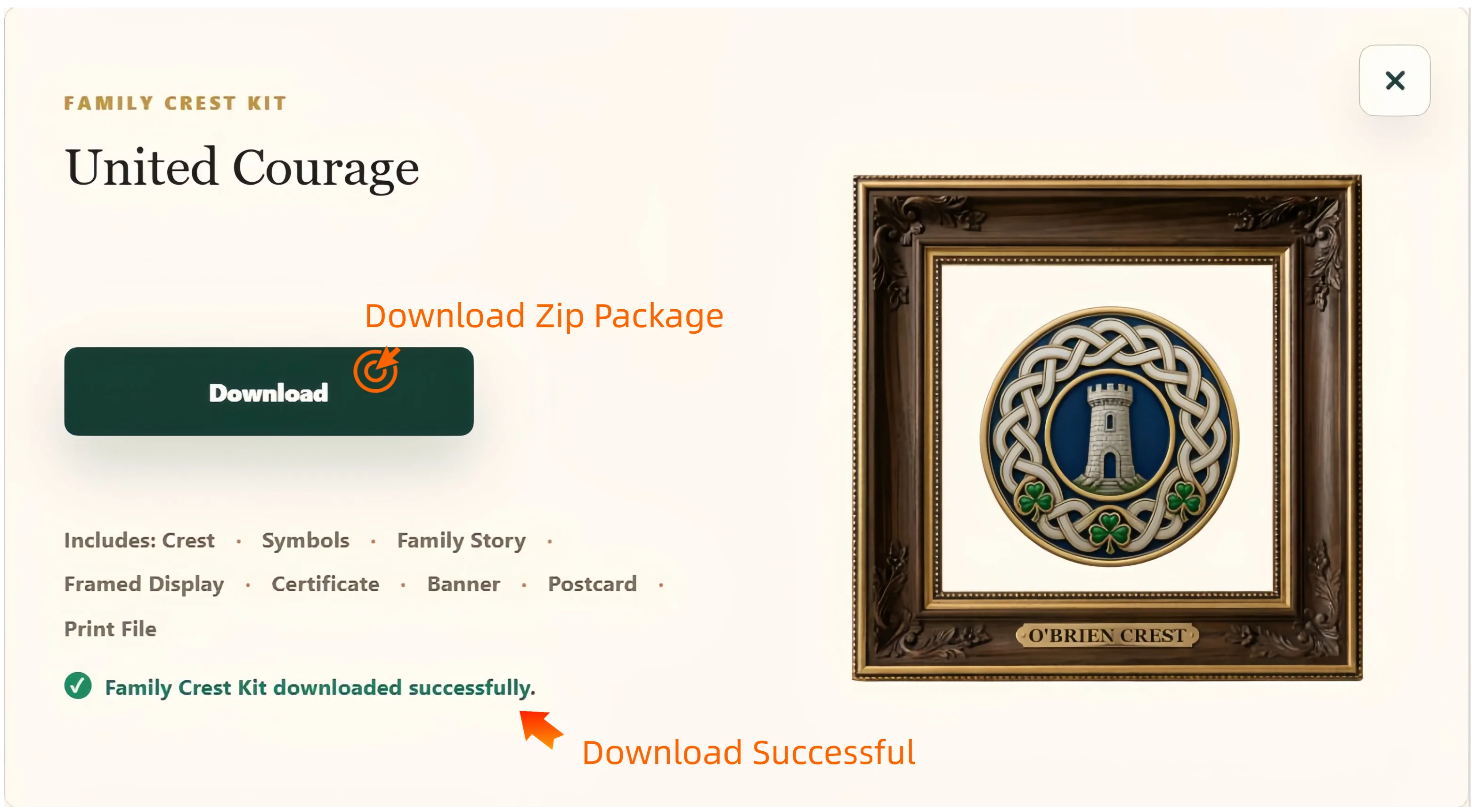 Download the completed family crest kit | Emblecraft