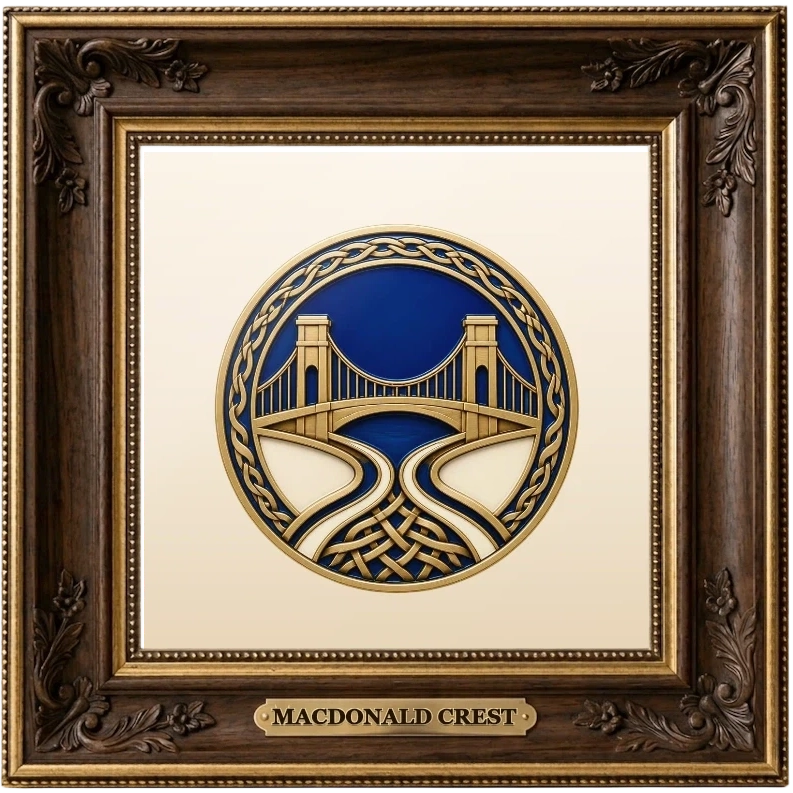 MacDonald framed crest display