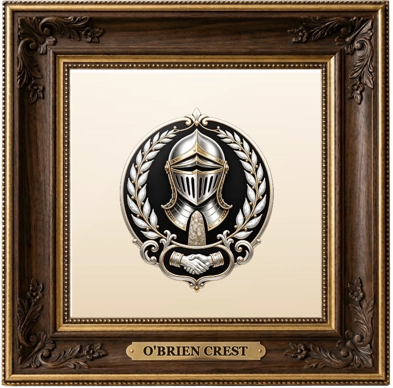 O'Brien framed crest display
