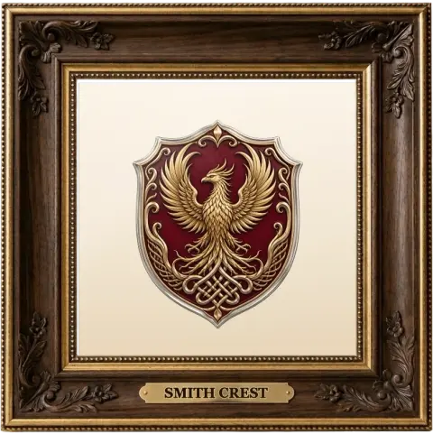 Smith framed crest display